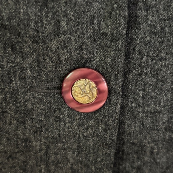 Vintage 100% wool grey heathered blazer jacket SZ 10 large - Picture 6 of 12